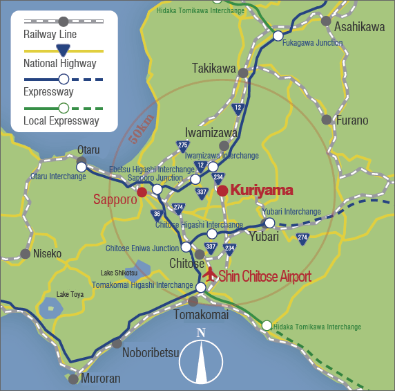 access map official tourist guide to kuriyama hokkaido