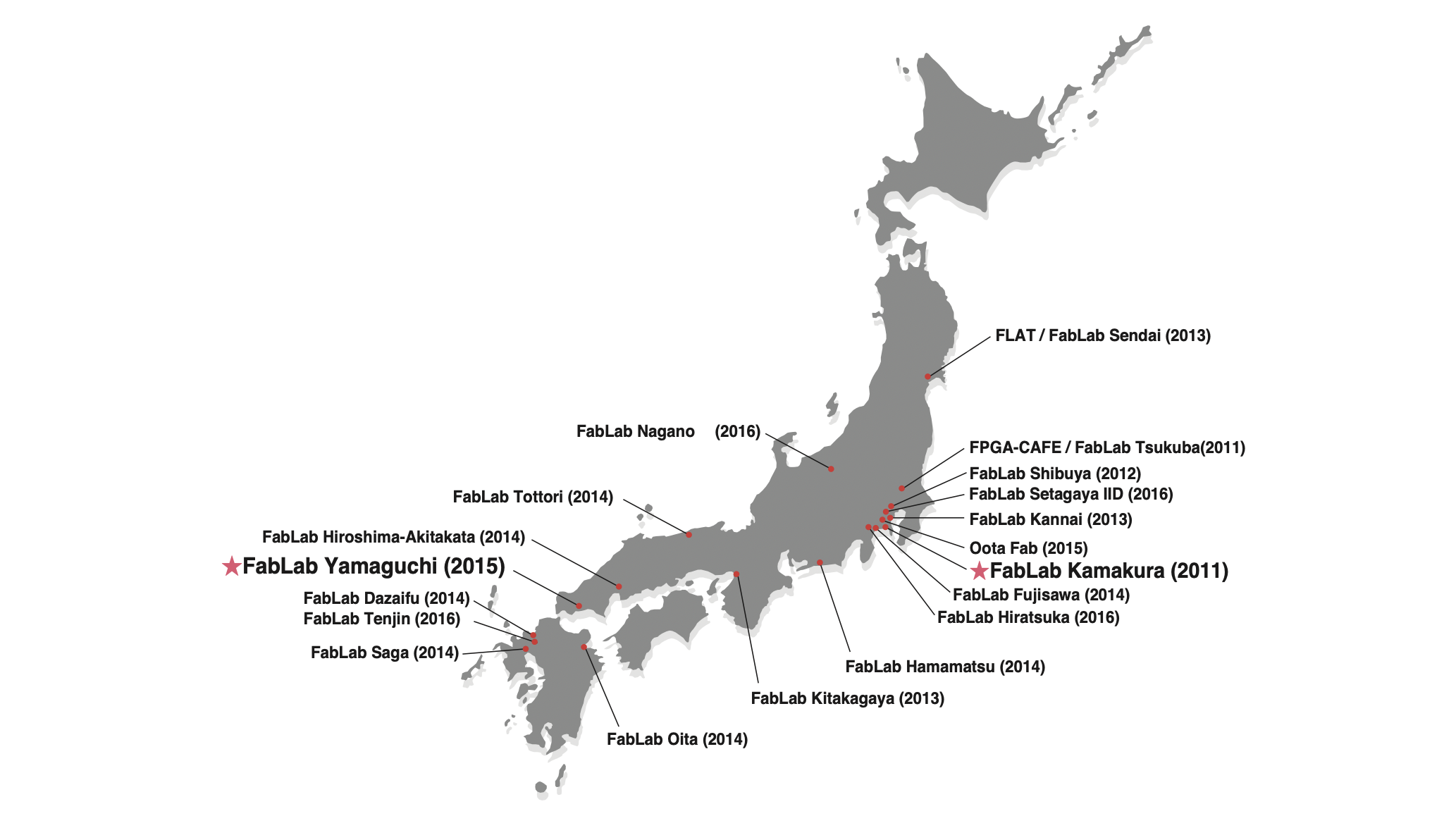 世界中に存在するファブラボ