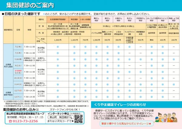 集団健診のご案内