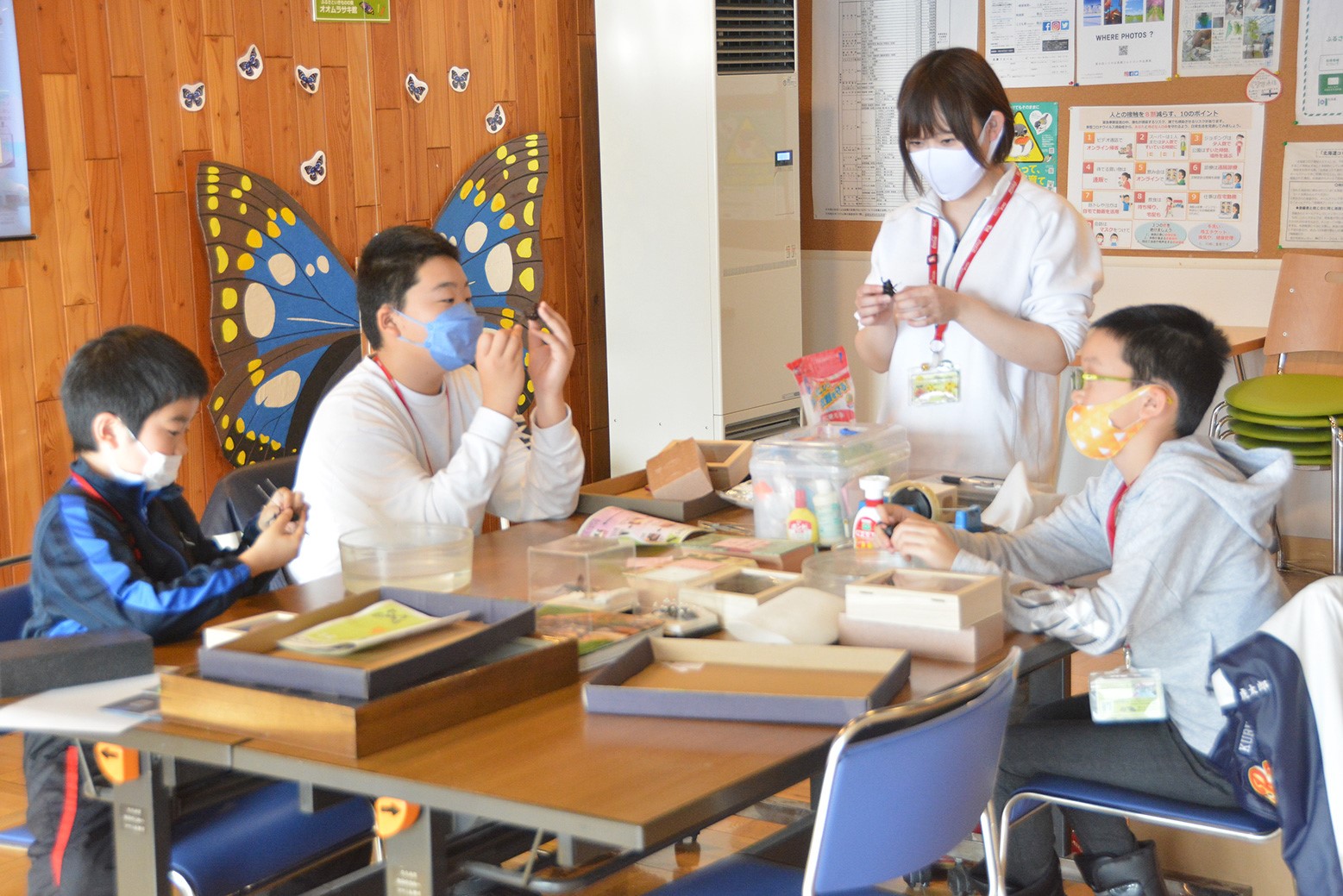 一日限定で飼育員に＊オオムラサキ館「子ども飼育員」