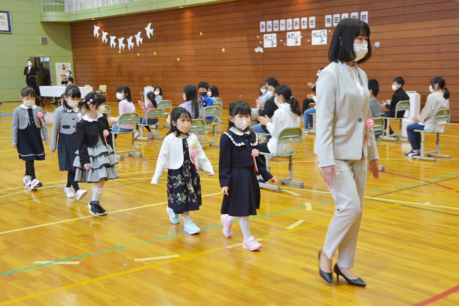 学校生活楽しく過ごして＊角田小学校入学式