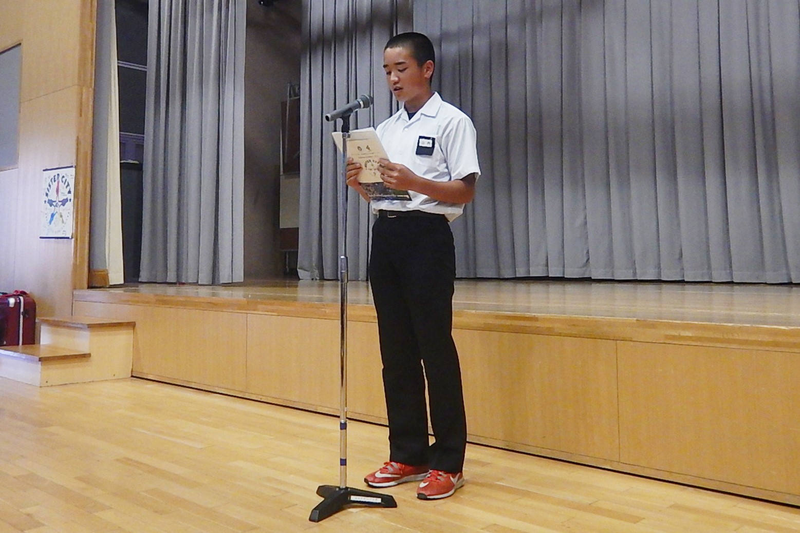宮城県角田市へ出発＊姉妹都市子ども交歓の集い出発式