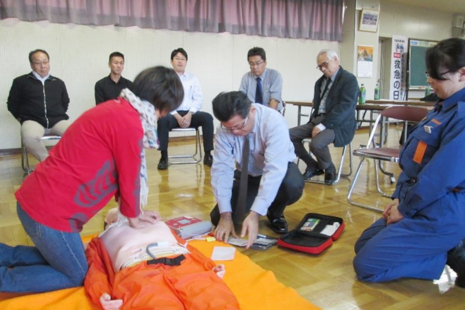 救命処置の重要性呼びかける＊防火管理者連絡協議会