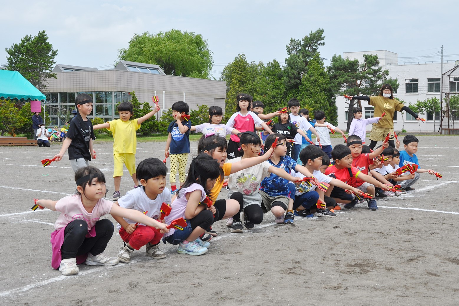 歌と踊りで祭りをお手伝い＊栗山いちい認定こども園運動会